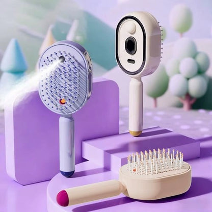 electric massage brush with hydrating spray
